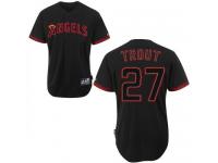 Black Mike Trout Men #27 Majestic MLB Los Angeles Angels Of Anaheim Fashion Jersey
