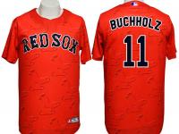 Boston Red Sox #11 Clay Buchholz Conventional 3D Version Red Jersey