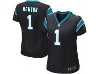 Carolina Panthers Cam Newton Women's Home Jersey - Black Nike NFL #1 Game