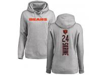 Chicago Bears Buster Skrine Women's Ash - #24 Football Pullover Hoodie Backer