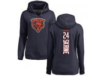 Chicago Bears Buster Skrine Women's Navy Blue - #24 Football Pullover Hoodie Backer