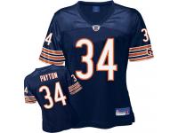 Chicago Bears Walter Payton Women's Home Jersey - Throwback Navy Blue Reebok NFL #34 Replica