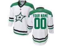 Custom Reebok Dallas Stars Youth Replica Away Jersey - White