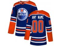 Customized Men's Adidas Edmonton Oilers Royal Blue Alternate Authentic NHL Jersey