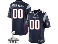 Customized New England Patriots Home Jersey | Nike Super Bowl XLIX Youth Navy Blue NFL Limited