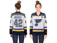 David Backes St. Louis Blues Reebok Women's Premier Player Away Jersey - White