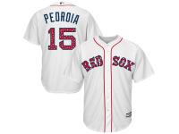Dustin Pedroia Boston Red Sox Majestic Stars & Stripes 4th of July Cool Base Player Jersey - White