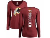Football Women's Washington Redskins #73 Chase Roullier Maroon Backer Long Sleeve T-Shirt
