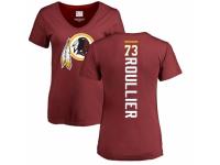 Football Women's Washington Redskins #73 Chase Roullier Maroon Backer T-Shirt
