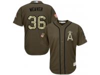 Green Jered Weaver Men #36 Majestic MLB Los Angeles Angels Of Anaheim Salute To Service Jersey