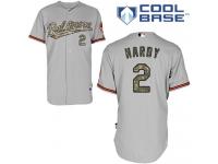 Grey J.J. Hardy Men #2 Majestic MLB Baltimore Orioles USMC Cool Base Jersey