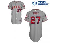 Grey Mike Trout Men #27 Majestic MLB Los Angeles Angels Of Anaheim Cool Base Road Jersey