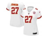 Kansas City Chiefs Larry Johnson Women's Road Jersey - White Nike NFL #27 Game