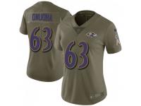 Limited Women's Michael Onuoha Baltimore Ravens Nike 2017 Salute to Service Jersey - Green
