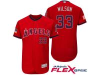 Los Angeles Angels #33 C.J. Wilson Red Stars & Stripes 2016 Independence Day Flex Base Jersey