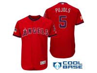 Los Angeles Angels #5 Albert Pujols Red Stars & Stripes 2016 Independence Day Cool Base Jersey