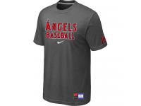 Los Angeles Angels Dark Gray Nike Short Sleeve Practice T-Shirt