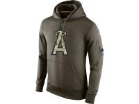 Los Angeles Angels MLB Nike Olive Salute To Service KO Performance Hoodie