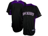 Majestic Colorado Rockies Batting Practice Performance Jersey - Black-Purple