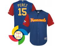 Men 2017 World Baseball Classic Venezuela Salvador Perez Royal Jersey