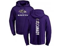 Men #26 Maurice Canady Purple Football Backer Baltimore Ravens Pullover Hoodie