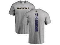 Men #45 Baltimore Ravens Jaylon Ferguson Backer Ash Football T-Shirt
