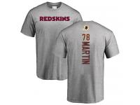 Men #78 Wes Martin Ash Football Backer Washington Redskins T-Shirt