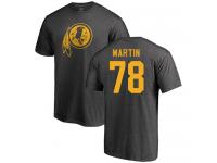 Men #78 Wes Martin Ash Football One Color Washington Redskins T-Shirt