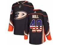 Men Adidas Anaheim Ducks #40 Jared Boll Black USA Flag Fashion NHL Jersey