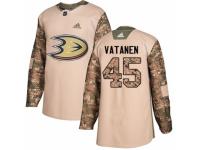 Men Adidas Anaheim Ducks #45 Sami Vatanen Camo Veterans Day Practice NHL Jersey