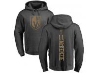 Men Adidas NHL Vegas Golden Knights #11 Curtis McKenzie One Color Backer Charcoal Pullover Hoodie Adidas