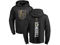 Men Adidas NHL Vegas Golden Knights #15 Jon Merrill Backer Black Pullover Hoodie Adidas