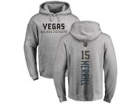 Men Adidas NHL Vegas Golden Knights #15 Jon Merrill Backer Gray Pullover Hoodie Adidas