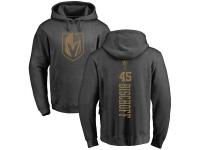 Men Adidas NHL Vegas Golden Knights #45 Jake Bischoff One Color Backer Charcoal Pullover Hoodie Adidas