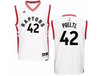 Men Adidas Toronto Raptors #42 Jakob Poeltl Swingman White Home NBA Jersey