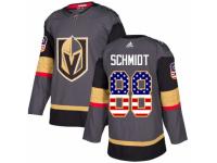 Men Adidas Vegas Golden Knights #88 Nate Schmidt Gray USA Flag Fashion NHL Jersey