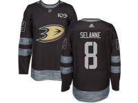 Men Anaheim Ducks #8 Teemu Selanne Black 1917-2017 100th Anniversary Stitched NHL Jersey