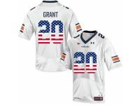 Men Auburn Tigers #20 Corey Grant White USA Flag College Football Jersey