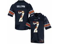 Men Auburn Tigers #7 Pat Sullivan Navy With Portrait Print College Football Jersey