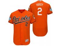 Men Baltimore Orioles J.J. Hardy #2 Orange 2017 Spring Training Grapefruit League Patch Authentic Collection Flex Base Jersey