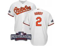 Men Baltimore Orioles J.J. Hardy #2 White 2016 Postseason Patch Cool Base Jersey