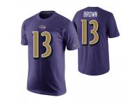 Men Baltimore Ravens #13 John Brown Purple Color Rush Player T-Shirt