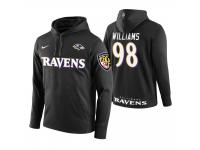 Men Baltimore Ravens #98 Brandon Williams Black Circuit Wordmark Pullover Hoodie
