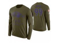 Men Baltimore Ravens #99 Matt Judon 2018 Salute to Service Long Sleeve Olive T-Shirt