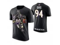 Men Baltimore Ravens Carl Davis #94 Black Cartoon And Comic Artistic Painting T-Shirt