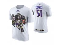 Men Baltimore Ravens Kamalei Correa #51 White Cartoon And Comic Artistic Painting T-Shirt