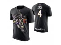 Men Baltimore Ravens Sam Koch #4 Black Cartoon And Comic Artistic Painting T-Shirt