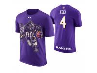 Men Baltimore Ravens Sam Koch #4 Purple Cartoon And Comic Artistic Painting T-Shirt