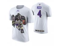 Men Baltimore Ravens Sam Koch #4 White Cartoon And Comic Artistic Painting T-Shirt