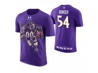 Men Baltimore Ravens Tyus Bowser #54 Purple Cartoon And Comic Artistic Painting T-Shirt